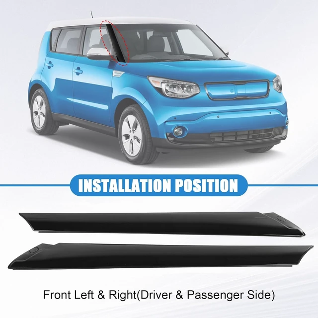 Alt view image 6 of 7 - A-Pillar Front Molding Windshield Trim Set (L&R) Replacement for Kia Soul