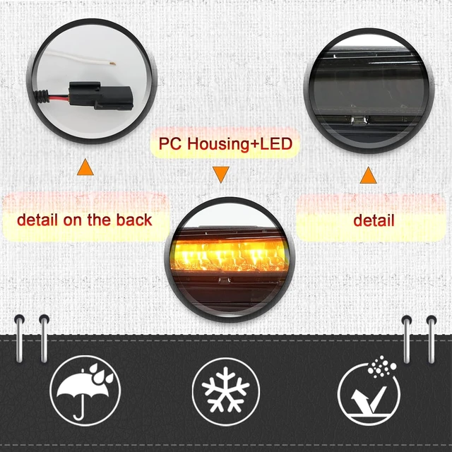 Alt view image 4 of 6 - Smoked Housing LED Front Bumper Fog Lamp Daytime Running Light Turn Signal Feature Compatible with Infiniti Q50 2014-2023 White/Amber Light Accessories