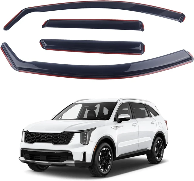 Main image of Smoke Black in-Channel Window Visor Window Deflectors Rain Guards Compatible with 2021-2024 Kia Sorento 4-Piece Set