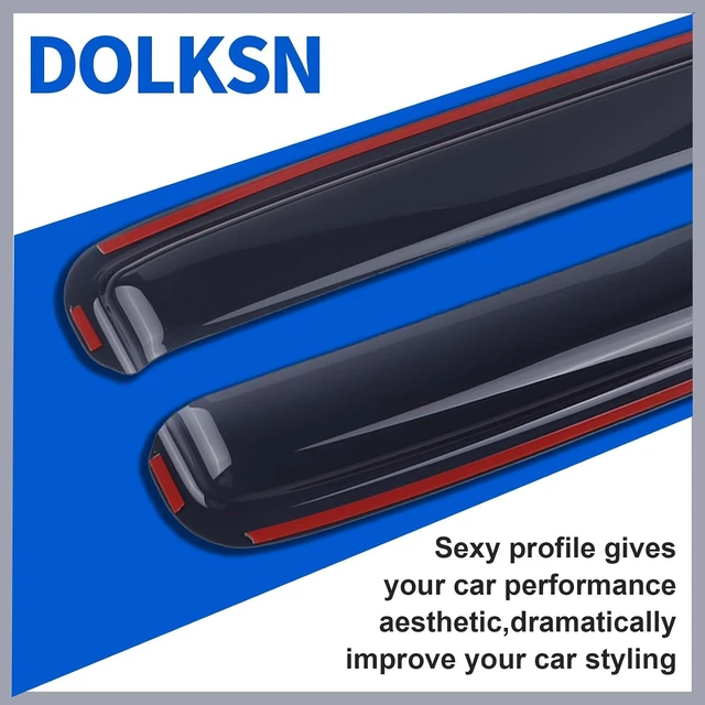 Alt view image 2 of 5 - Smoke Black in-Channel Window Visor Window Deflectors Rain Guards Compatible with 2021-2024 Kia Sorento 4-Piece Set