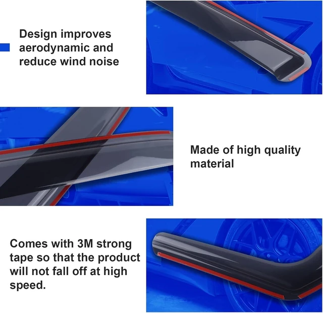 Alt view image 3 of 5 - Smoke Black in-Channel Window Visor Window Deflectors Rain Guards Compatible with 2021-2024 Kia Sorento 4-Piece Set