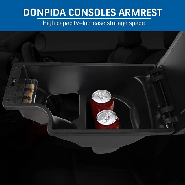 Alt view image 5 of 6 - Consoles Armrest Compatible with Nissan Juke 2010-2017 Center Console Box Armrest Box USB Charge Black with Red Stitching
