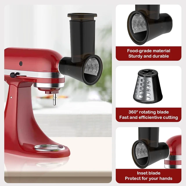 Alt view image 4 of 7 - Meat Grinder & Slicer Shredder Attachments for KitchenAid Stand Mixer, Meat Grinder with 2 Size Sausage Stuffer Tubesand and 4 Types Slicer Shredder Combination Set for Mincing Meat/Chopping Food
