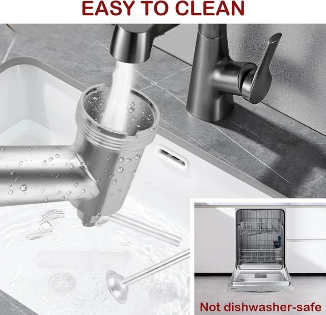Alt view image 7 of 7 - Meat Grinder & Slicer Shredder Attachments for KitchenAid Stand Mixer, Meat Grinder with 2 Size Sausage Stuffer Tubesand and 4 Types Slicer Shredder Combination Set for Mincing Meat/Chopping Food