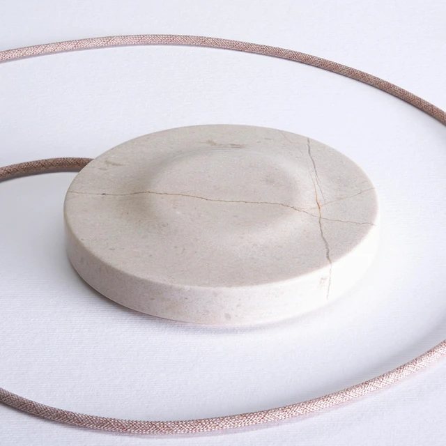 Alt view image 3 of 7 - Classic Stone Marble Wireless Charging Pad Designed in Italy, Integrated 6 ft USB-C Cable, Smartphones, Wireless Earbuds, Smartwatches Cream Marble