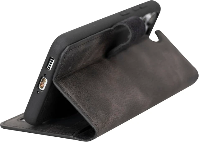 Alt view image 3 of 7 - Premium Leather Handmade Wallet Case Compatible with Galaxy - Detachable Magnetic Flip Cover with Card Holder & Kickstand (Black, Galaxy S26 Plus)