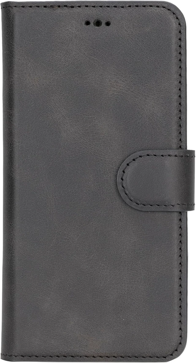 Alt view image 7 of 7 - Premium Leather Handmade Wallet Case Compatible with Galaxy - Detachable Magnetic Flip Cover with Card Holder & Kickstand (Black, Galaxy S26 Plus)