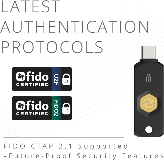 Alt view image 3 of 7 - VeriMark NFC+ USBC Security Key, FIDO2/WebAuthn Hardware Authenticator for Passwordless Login, Works with Windows, macOS & Chrome OS, K64739WW