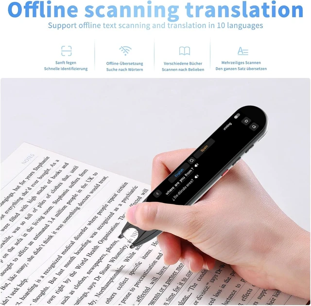Alt view image 5 of 7 - Scan Translator Pen, Language Translator Device, Dyslexia Tools with 142 Online/10 Offline Languages, Text to Speech Reading Pen for Learning Difficulties, Language Learners and Elderly Users