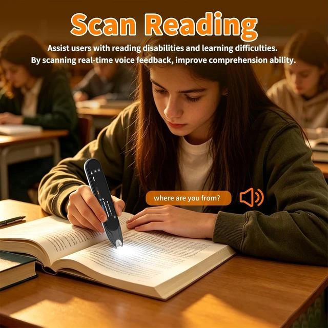Alt view image 3 of 7 - Scan Translation Pen, Text to Speech Translator Pen, Dyslexia Reading Pen
