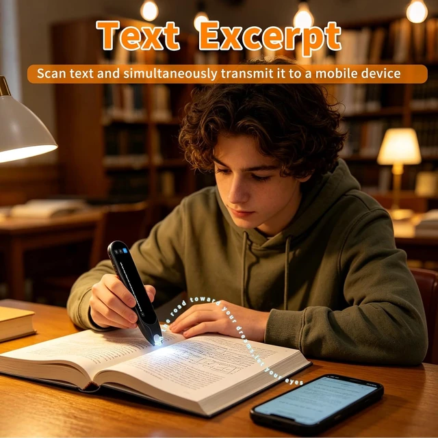 Alt view image 6 of 7 - Scan Translation Pen, Text to Speech Translator Pen, Dyslexia Reading Pen