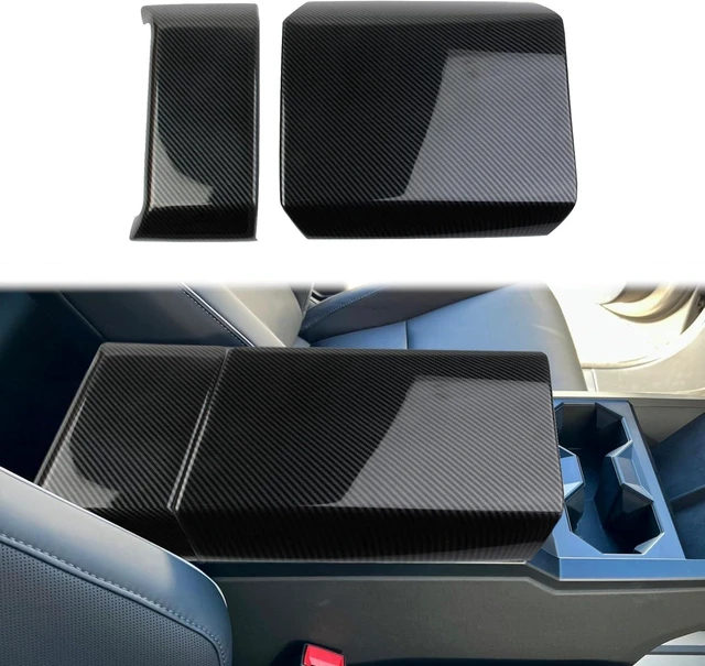 Main image of Carbon Fiber Style Front Armrest Box Cover Trim Accessories for Tesla Cybertruck (Bright Surface)