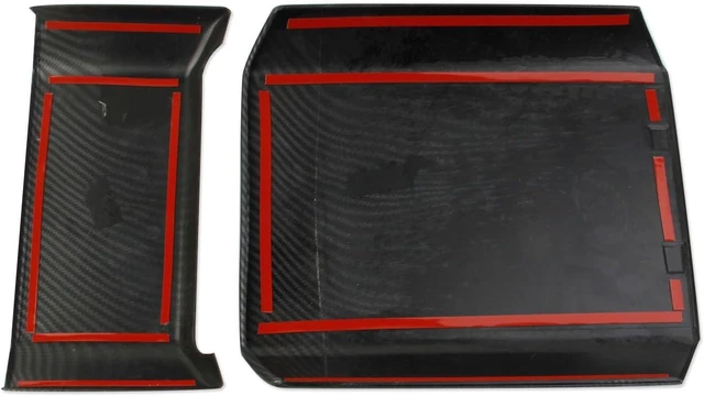 Alt view image 6 of 6 - Carbon Fiber Style Front Armrest Box Cover Trim Accessories for Tesla Cybertruck (Bright Surface)