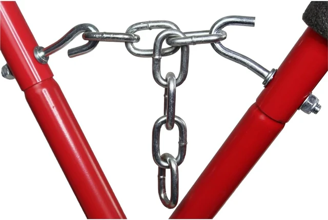 Alt view image 4 of 7 - 79750 Automotive Fender Stand for Garages, Repair Shops, and DIY, 41" x 43" x 35", 500 lbs. Capacity, Adjustable, Padded, Powder-Coated Tubular Steel, Rubber Feet, Red/Black