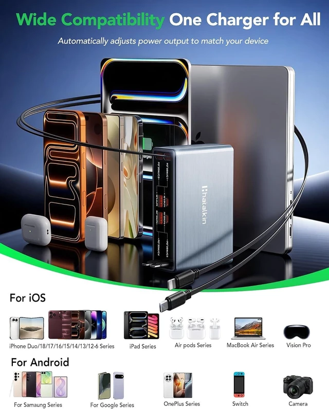 Alt view image 6 of 7 - 8-in-1 Retractable Charger for iPhone Duo/18 Pro Multiple Devices
