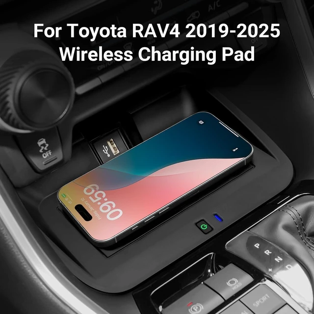 Alt view image 2 of 7 - Car Wireless Charger for Toyota RAV4 2019-2025 Phone Wireless Charging Pad Mount Interior Center Console Accessories for RAV4 Adventure LE XLE TRD Off-Road Prime SE XSE Limited Hybrid