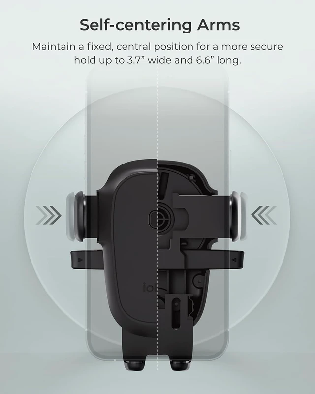 Alt view image 3 of 7 - Easy One Touch Wireless 3 Dash & Windshield Car Mount, 15W Qi Fast Charging Phone Holder, One-Handed Auto Clamp, Adjustable Smartphone Mount for iPhone 17 Pro Max, iPhone 12-17, , Pixel