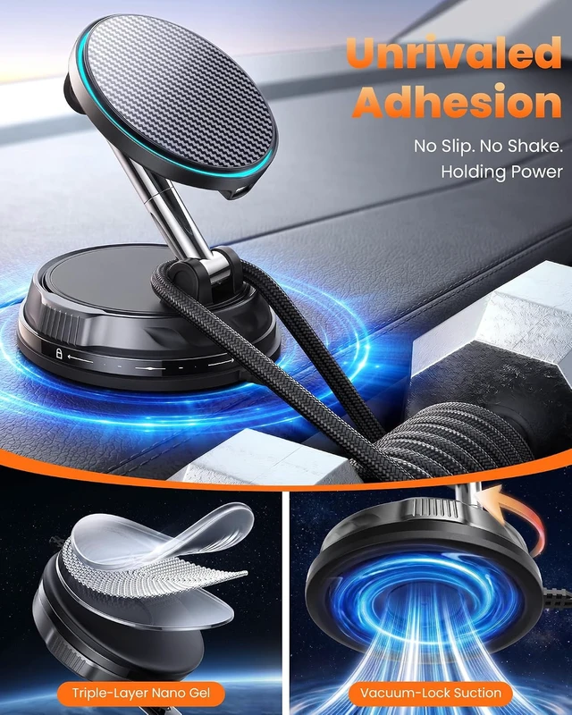 Alt view image 4 of 7 - 25W Fast Wireless Charge, Only for iPhone Magsafe Car Mount Charger