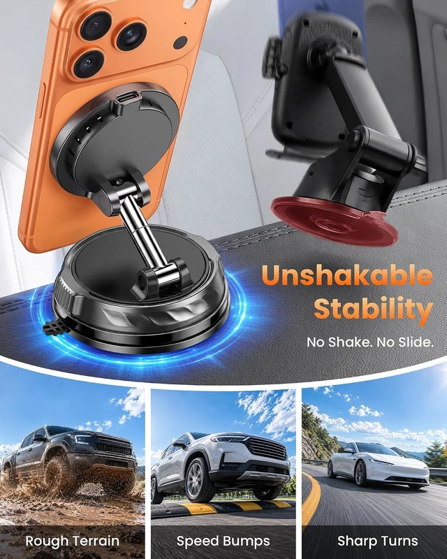 Alt view image 6 of 7 - 25W Fast Wireless Charge, Only for iPhone Magsafe Car Mount Charger