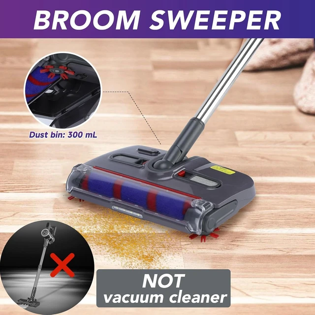 Alt view image 4 of 7 - Swivel Cordless Sweeper with LED Light,Floor Cordless Sweeper, Cordless Electric Sweeper, Rechargeable Cordless Sweeper, Hard Floor Sweeper Roller Sweeper,Lightweight Sweeper for Home Crumbs
