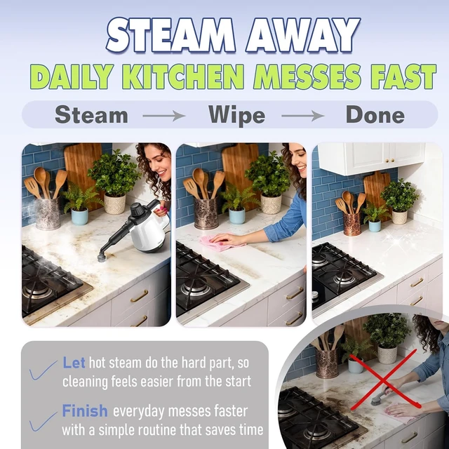 Alt view image 7 of 7 - Handheld Steam Cleaner, Steamer for Cleaning with 13 Accessories
