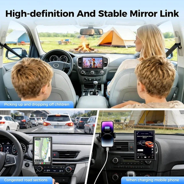 Alt view image 5 of 7 - 7" Wireless CarPlay Screen with Magnetic Mount & Android Auto