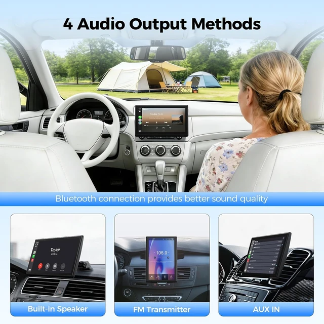 Alt view image 6 of 7 - 7" Wireless CarPlay Screen with Magnetic Mount & Android Auto
