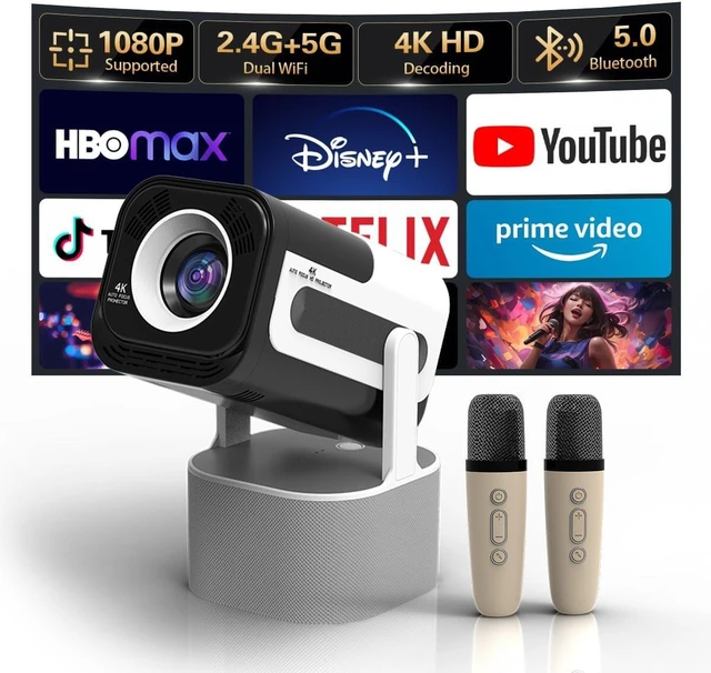 Main image of Projector with WiFi and Bluetooth, Projector for Bedroom/Outdoor