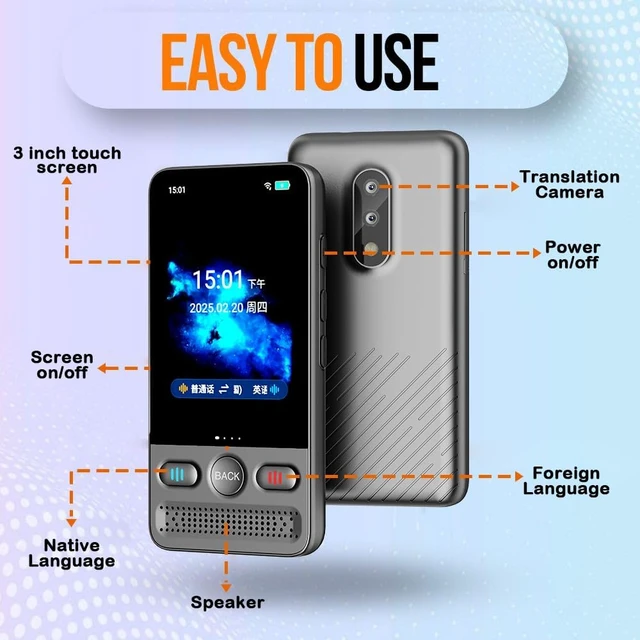 Alt view image 2 of 7 - Language Translator Device, Voice/Text Bidirection Word Translator, 138 Languages Online/Offline Translator For business And Learning