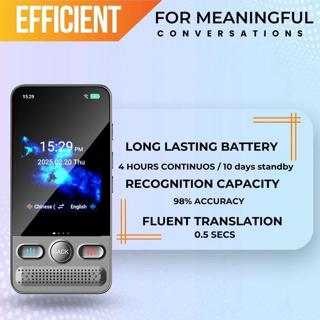 Alt view image 3 of 7 - Language Translator Device, Voice/Text Bidirection Word Translator, 138 Languages Online/Offline Translator For business And Learning