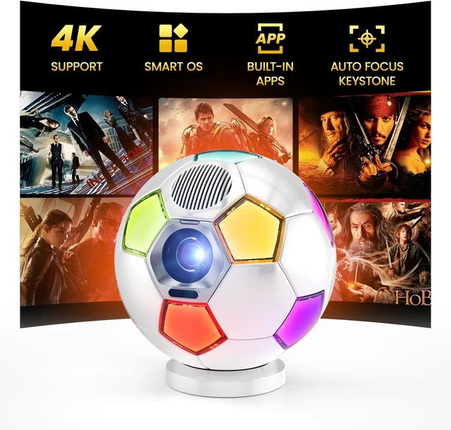 Main image of 2026 New 4K Projector with WiFi and Bluetooth, Built-in Apps Movie with Auto Electric Focus & Keystone,soccer led Proyector with speaker for Indoor/Outdoor, Compatible with Phone/TV Stick/PC/PS5