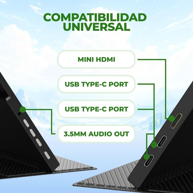 Alt view image 2 of 7 - 16" Portable Monitor FHD 60Hz USB-C IPS Ultra Slim Smart Cover 16T20