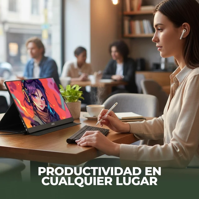 Alt view image 7 of 7 - 16" Portable Monitor FHD 60Hz USB-C IPS Ultra Slim Smart Cover 16T20
