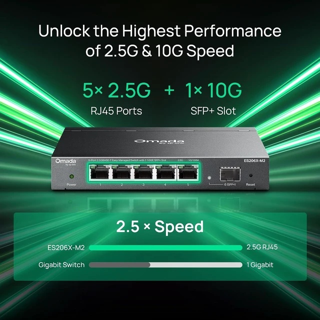 Alt view image 2 of 7 - Omada ES206X-M2, 5 Port 2.5G Easy Managed Switch