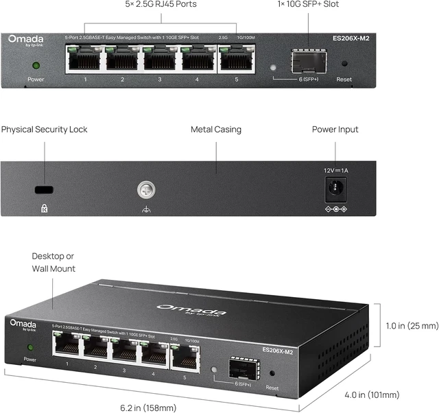 Alt view image 6 of 7 - Omada ES206X-M2, 5 Port 2.5G Easy Managed Switch