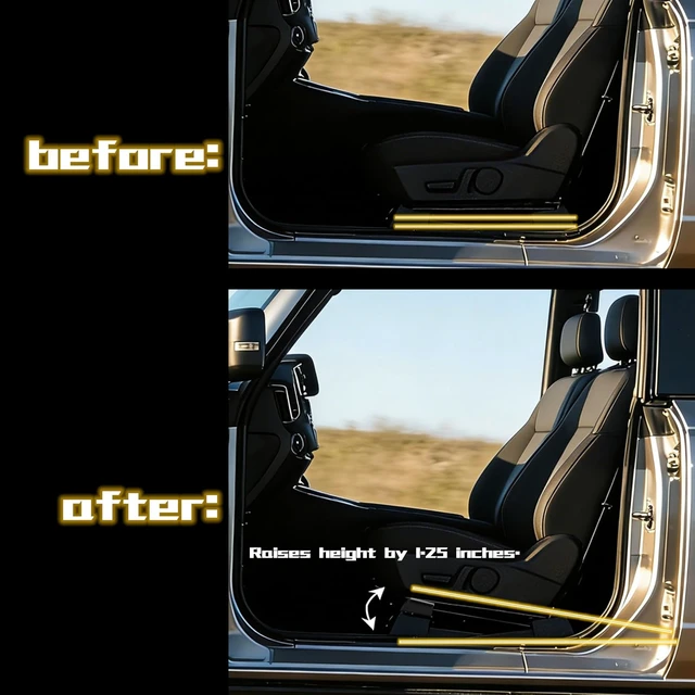 Alt view image 4 of 7 - Premium Front Seat Riser, Front Seat Spacer Compatible with Toyota Tacoma, 4Runner, FJ Cruiser, and Lexus GX460 GX470, Seating Mechanicals Made of High Strength Manganese Steel (Front) (Front Spacer)