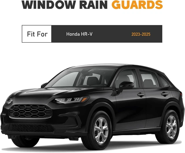 Alt view image 3 of 7 - Shatterproof Taped-On Window Deflectors for Honda HR-V 2023-2026 with Black Trim, Rain Guards, Window Visors for Car, Vent Deflector, 4pcs