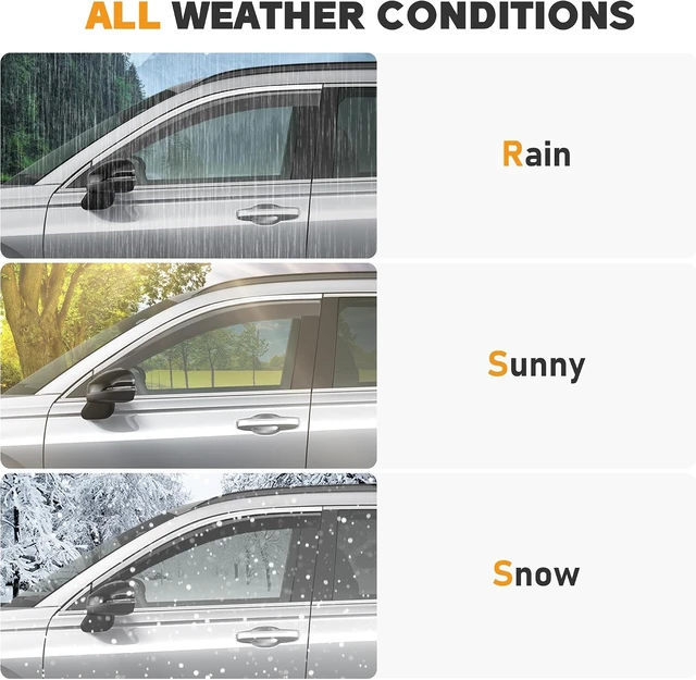 Alt view image 5 of 7 - Shatterproof Taped-On Window Deflectors for Honda HR-V 2023-2026 with Black Trim, Rain Guards, Window Visors for Car, Vent Deflector, 4pcs