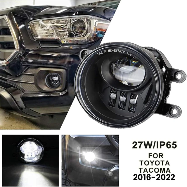 Alt view image 2 of 7 - LED Fog Lights Compatible With 2016-2022 Tacoma, 2014-2022 Runner, 2014-2019 Tundra, Accessories Truck Driving Lamps Assembly Replacement w/Bracket 2 pcs (Black)