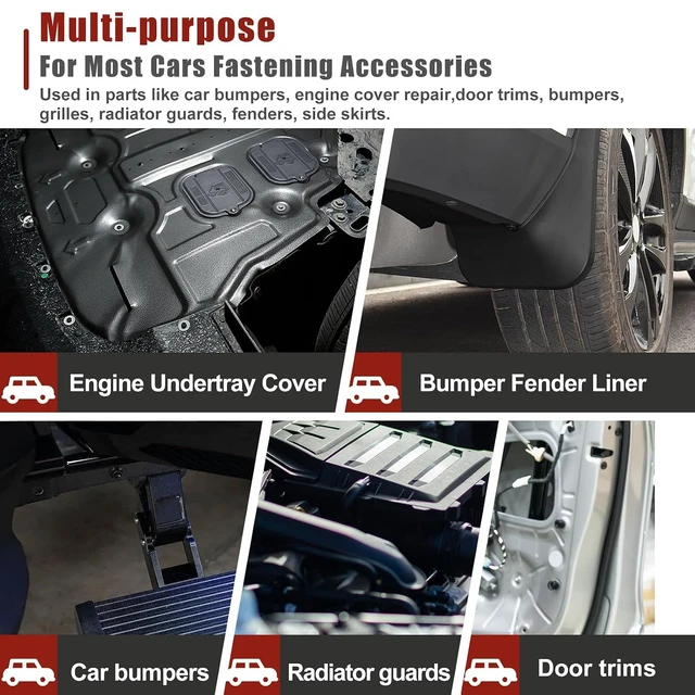 Alt view image 7 of 7 - 260PCS U-Nut Clips & Automotive Body Fender Bolts Kit,for Most Cars Fender,Engine Undertray Cover, Engine Cover & Bumper Fender Liner