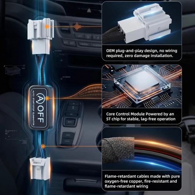 Alt view image 5 of 7 - Auto Start Stop Eliminator for 2019-2022 H.onda Pilot, 2019-2023 H.onda Passport, Engine Idle Stop Start Disabler Delete Device, Automatic Stop Off Module Bypass Harness with Removal Tool