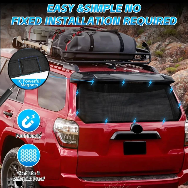 Alt view image 4 of 7 - Magnetic Rear Hatch Bug Screen for Toyota 4Runner Camping