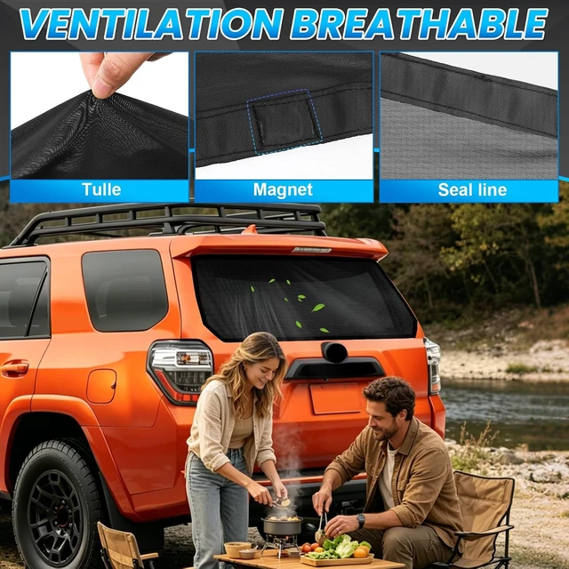 Alt view image 6 of 7 - Magnetic Rear Hatch Bug Screen for Toyota 4Runner Camping