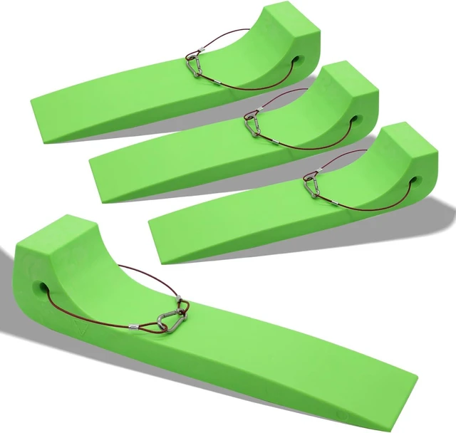 Main image of Heavy-Duty Tire Skates 4 Pack for Tow Truck with Pull Ring, Green