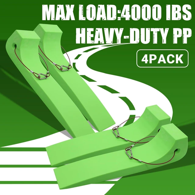 Alt view image 3 of 7 - Heavy-Duty Tire Skates 4 Pack for Tow Truck with Pull Ring, Green