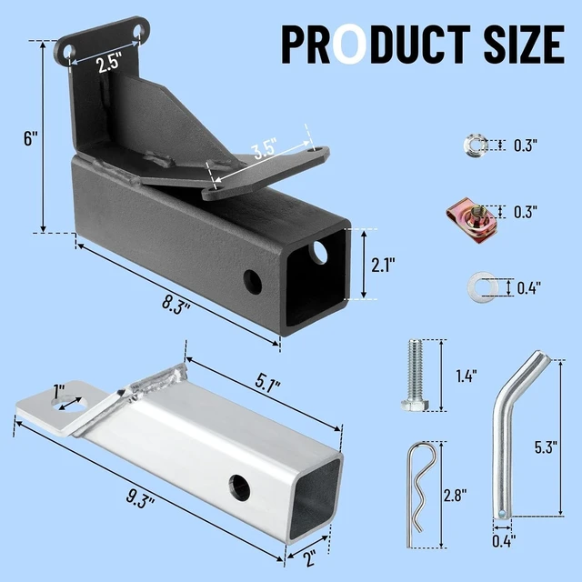 Alt view image 6 of 7 - 2" Hitch Kit, Trailer Receiver Hitch 093-1136-23 & 093-1136-98