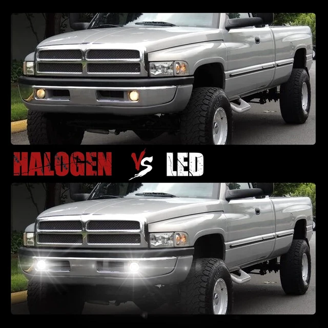 Alt view image 2 of 7 - Dodge Ram LED Fog Lights with Daytime Running Lights Set,1 Pair Clear Lens Fog Lamps Replacement for 1994 1995 1996 1997 1998 1999 2000 2001 2002 Dodge Ram 1500 2500 3500