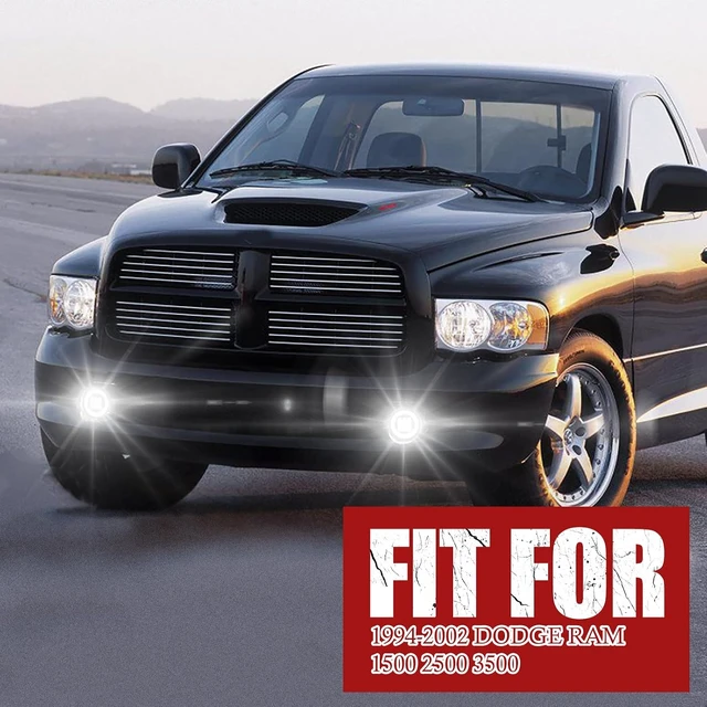 Alt view image 7 of 7 - Dodge Ram LED Fog Lights with Daytime Running Lights Set,1 Pair Clear Lens Fog Lamps Replacement for 1994 1995 1996 1997 1998 1999 2000 2001 2002 Dodge Ram 1500 2500 3500