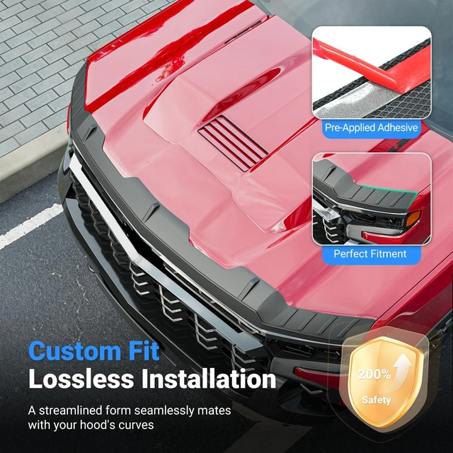 Alt view image 2 of 7 - Hood Deflector Compatible with 2019-2026 Chevy Silverado 1500