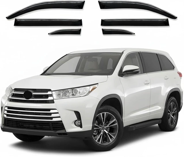 Main image of Side Window Visor 6 Piece Chrome for Toyota Highlander 2014-2019